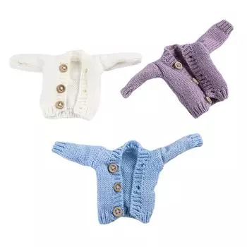 Вязаное пальто для куклы 26-30 см, одежда, теплый свитер, топы, аксессуары для кукол BJD 1/6 белый