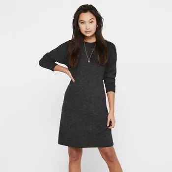 Вязаное платье-свитер с круглым вырезом Sallie ТОЛЬКО для женщин L чёрный