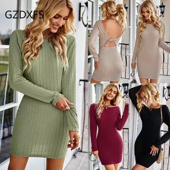 Вязаное платье Зимнее бедро с запахом Универсальная ступенчатая юбка Повседневная S чёрный