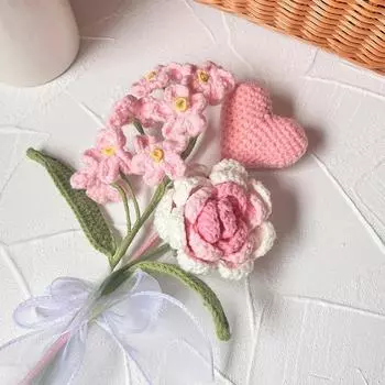 Вязаные цветы крючком розы тюльпаны искусственные букеты своими руками свадебный декор цветы на день святого валентина рождественские подарки