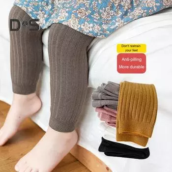 Вязаные колготки для девочек на осень-зиму, эластичные мягкие толстые теплые однотонные колготки, облегающие повседневные детские гетры для малышей, вязаные колготки до щиколотки, брюки, брюки M светло-серый