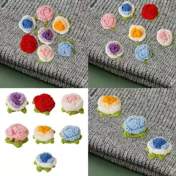 Вязаные крючком цветы искусственный цветок красивый вязаный цветок готовый цветок ручной работы для украшения дома, офиса и общежития 5