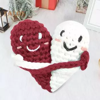 Вязаные крючком карманные сердечки, два обнимающихся сердца, вязаные крючком вручную карманные обнимающиеся сердечки, вязаная крючком игрушка, подарки для отношений на расстоянии для любимого, семьи и друга синий