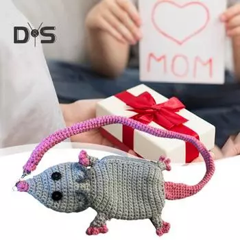 Вязаные крючком кошельки, ручной работы, кошелек для монет в форме мышки, маленький вязаный кошелек на молнии для девочек, женщин, подарок на день рождения, день святого валентина, день матери Mouse