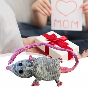 Вязаные крючком кошельки, ручной работы, кошелек для монет в форме мышки, маленький вязаный кошелек на молнии для девочек, женщин, подарок на день рождения, день святого валентина, день матери Mouse