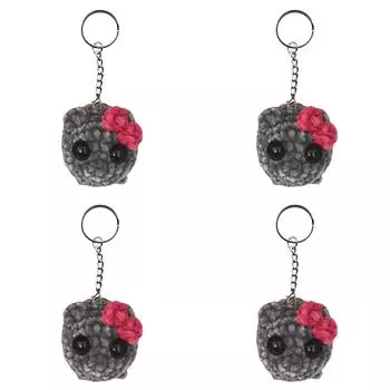 Вязаные крючком плюшевые брелоки в виде грустного хомяка Брелок в виде грустного хомяка (Темно-серый с музыкой)