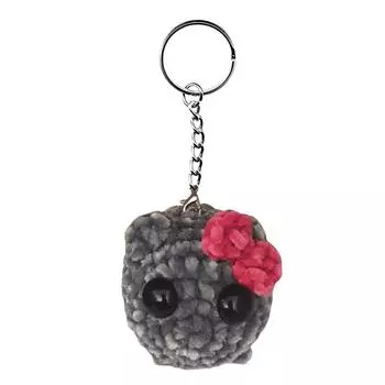 Вязаные крючком плюшевые брелоки в виде грустного хомяка Брелок в виде грустного хомяка (Темно-серый с музыкой)