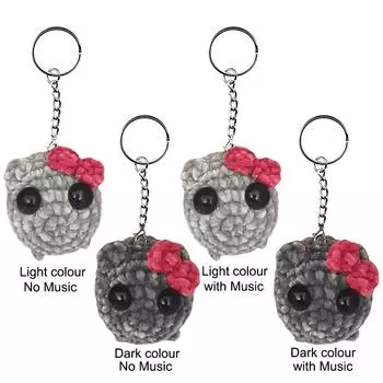 - Вязаные крючком плюшевые брелоки в виде грустного хомяка Брелок в виде грустного хомяка (Светло-серый с Муси