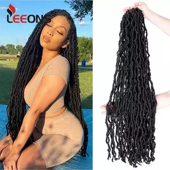Вязаные крючком волосы Goddess из искусственного локона, 36 дюймов, новые мягкие локоны, вязаные крючком, предварительно заплетенные в петлю, натуральные вьющиеся волнистые дреды для волос