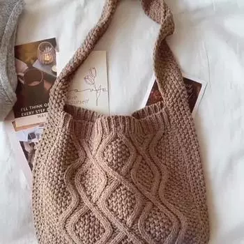 Вязаные крючком женские сумки на ремне, женские дизайнерские вязаные сумки, большая сумка, летняя пляжная сумка в стиле бохо, кошельки, сумка для покупок 28x9x30cm бежевый