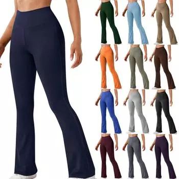 Вязаные леггинсы для йоги для женщин, эластичные леггинсы для йоги, фитнеса, бега, спортзала, спортивные брюки полной длины для активного отдыха с высокой талией L зелёный