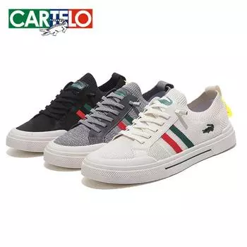 Вязаные мужские повседневные низкие кроссовки без шнуровки