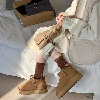 Вязаные носки средней длины, сохраняющие тепло, женские носки, новые зимние носки, зимние носки белый