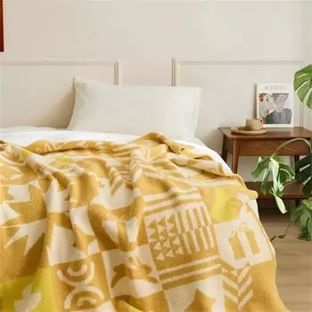 Вязаные одеяла для кроватей, геометрическое домашнее одеяло для дивана, декоративный гобелен для спальни, шаль для офиса, одеяло для путешествий, кемпинга 120cmx150cm