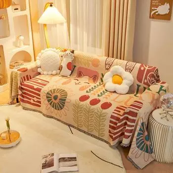 Вязаные одеяла в скандинавском стиле, покрывало для дивана, покрывало для кровати, кондиционер для офиса, одеяло для сна во время отдыха, гобеленовая шаль 130x180