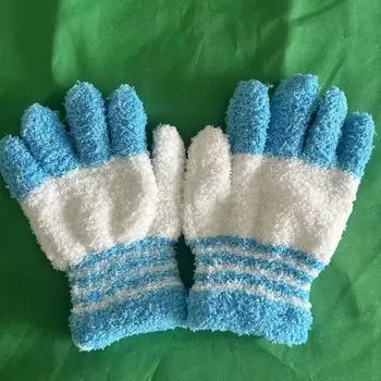 Вязаные перчатки для сенсорных экранов с полным пальцем для женщин на осень и зиму, плюс бархат, утолщенные и теплые, в корейском стиле, симпатичные теплые, кораллового цвета, бархатные One Size