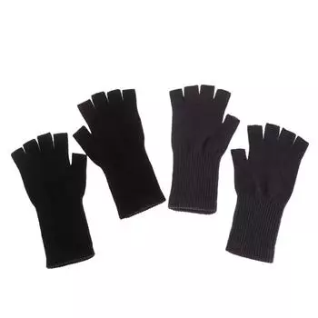 Вязаные перчатки зимние теплые без пальцев для мужчин и женщин для верховой езды удобные писчие перчатки для вождения рабочие перчатки эластичные варежки с половиной пальцев розы красного