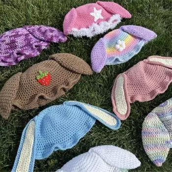 Вязаные полые серьги Love, комплект бикини, панама, шляпа Dopamine adult 57-59cm