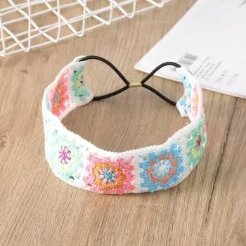 Вязаные ретро повязки на голову для женщин, вязаные крючком эластичные банданы, тюрбаны, шарфы, модные повязки на голову для девочек, аксессуары для волос