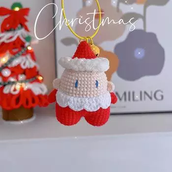 Вязаные Санта-Клаусы Брелки Кольца Держатели Сумки Подвески Декоративные Подарочные Аксессуары