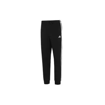 Вязаные спортивные штаны Adidas с 3 полосками и зауженными манжетами, мужские брюки, черные HN3554 L