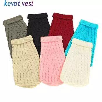 Вязаные свитера для домашних животных для маленьких и средних собак, кошек, теплая собачья куртка, утепленная куртка для щенков, чихуахуа, йорков, ши-тцу, мопсов, одежда S белый