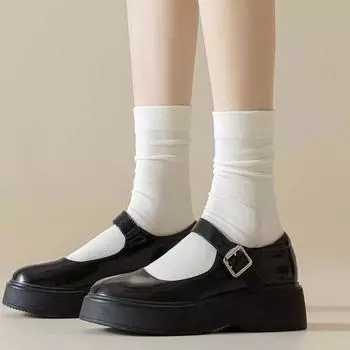 Вязаные женские однотонные носки из хлопка средней длины, повседневные носки для девочек кофейный