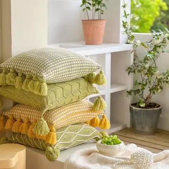 Вязаный чехол для подушки, подушка для дивана, подушка для офиса, поясничная подушка, чехол для домашней подушки 45*45