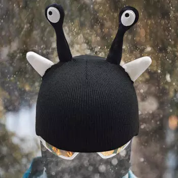 Вязаный чехол для шлема для катания на лыжах и сноуборде, подходит для всех размеров чёрный