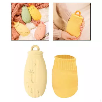 , Вязаный чехол, Можно наполнять водой, Для холодной погоды, Карманы для ног, Шея, Спина бежевый