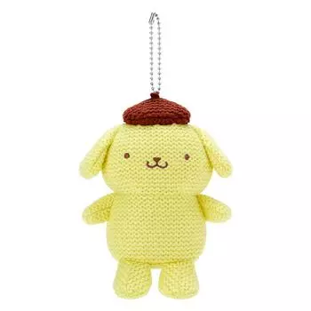 Вязаный держатель для талисмана в стиле амигуруми Sanrio Pom Purin, приблизительный размер. Ширина 11 x Глубина 7 x Высота 12,5 см 500062