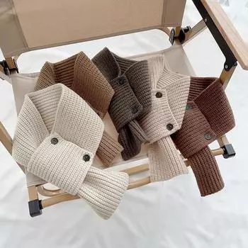 Вязаный детский шарф осень-зима детские шарфы для девочек и мальчиков теплые крестики детские гетры детские аксессуары белый