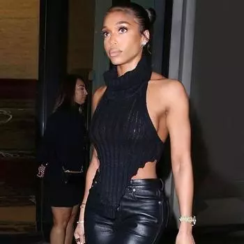 Вязаный камвольный жилет для женщин, модный топ неправильной формы с вырезами в уличном стиле, каскадная водолазка без рукавов S чёрный