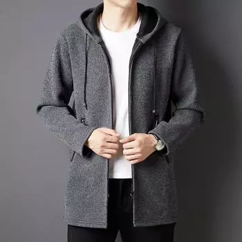 Вязаный кардиган мужской новый осенний мужской длинный вязаный кардиган пальто трендовая мужская одежда 165/M