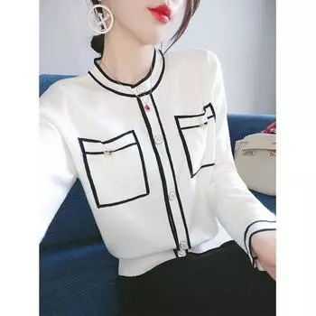 Вязаный кардиган с длинными рукавами, женский свитер на осень и зиму 2022, повседневный модный темпераментный мягкий восковой женский свитер