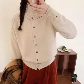 Вязаный кардиган с круглым вырезом, подходящий по цвету, для женщин, осень и зима, новый, легкий ветер, свободный, универсальный, короткий, мягкий, вощеный, свитер, куртка one size fits all серый