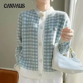 Вязаный кардиган с круглым вырезом в этническом стиле, осенне-зимний мягкий вязаный кардиган, ветровой свитер, куртка, топы в полоску M чёрный