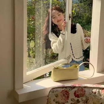 Вязаный кардиган с лацканами, женский свитер 2023, милая верхняя одежда, дизайн, маленькое ароматное пальто, женский кардиган, свитер One Size чёрный