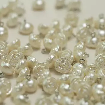 Вязаный кардиган с жемчужными пуговицами, платье-свитер с декоративными пуговицами, рубашка с верхними пуговицами 1 #[Bud Rose Pearl White] 11mm