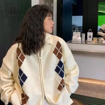 Вязаный кардиган, свитер, женская весенняя свободная верхняя одежда, короткое пальто, модный свободный кардиган S зелёный