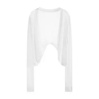 Вязаный кардиган, вискозное платье-слинг, солнцезащитная жилетка White S