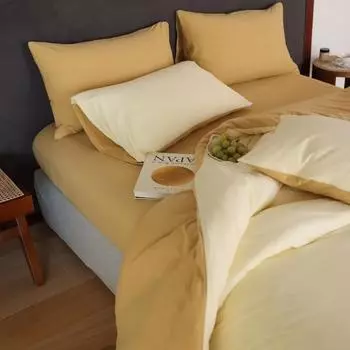 Вязаный комплект из 100 хлопка для малышей класса А из четырех предметов на осень и зиму Простой пододеяльник из чистого хлопка и простыня, комплект из трех предметов A