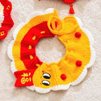 Вязаный кошачий ошейник, ручная работа, вязанный крючком нагрудник, костюм, аксессуар, декор, милый реквизит для фотосъемки, ожерелье в виде котенка M