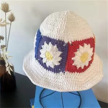 Вязаный крючком берет с ушками кролика, милая шапочка лоли для взрослых, шляпа рыбака Adult 57-59cm