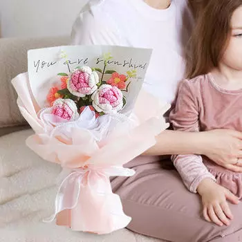 Вязаный крючком букет цветов вязаные цветы весенний декор искусственный искусственный на день матери