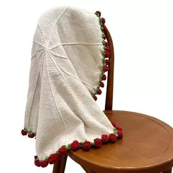 Вязаный крючком букет роз, одеяло ручной работы, плед из букета роз, вязаный крючком букет роз, диванное одеяло для декора кровати, романтический подарок 80 cm