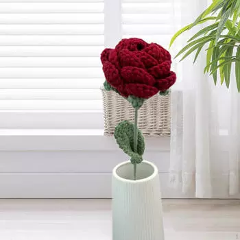 Вязаный крючком цветок искусственная роза подарок выпускной плетеный цветочный законсервированный готовый