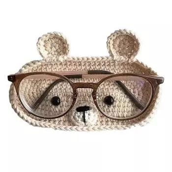 Вязаный крючком держатель для очков – Держатель для очков для стола и прикроватной тумбочки – Милый чехол и органайзер для очков