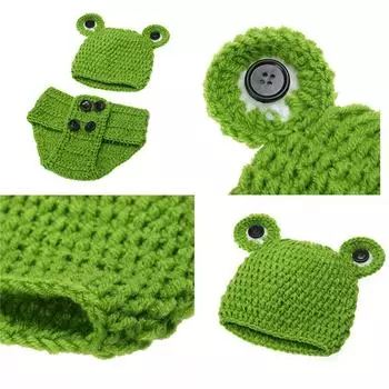 Вязаный крючком костюм для новорожденных девочек, наряд для фотосъемки принца-лягушки