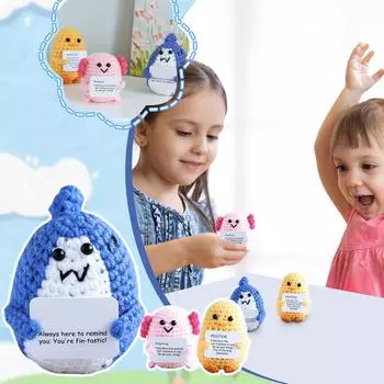 Вязаный крючком подарок позитивная энергия мотивация украшение забавный вязаный крючком подарок декоративное украшение кукла (1шт) One Size